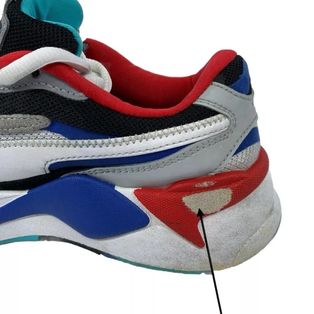 Puma RS-X3 Puzzle Child Sneakers Size 6.5C White Blue Red 372357-05 (S207)